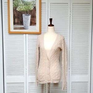 I Love H81,Los Angeles Light Tan Knit Cardigan Sweater Size M